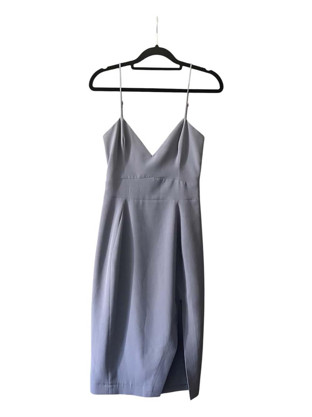 House of CB "Raqa" Midi Dress with Slit - Slate Blue / Grey